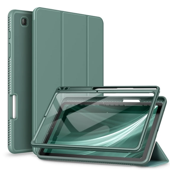 SURITCH Leather Case for Samsung Galaxy Tab S6 Lite 10.4" 2024/2022/2020, Built in Screen Protector Slim Fit Smart Full Body Cover with Magnetic Trifold Stand Auto Sleep/Wake,S-Pen Holder,Green
