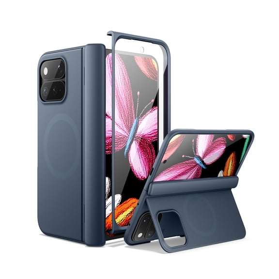 SURITCH for Google Pixel 11 Pro Fold Case with Screen Protector, with Hinge Protection and Built-in Kickstand, Magnetic Shockproof Protective Cover Slim Bumper Cases, Blue
