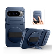 Suritch for Google Pixel 9 Pro XL Phone Case with 360  Rotatable Hand Strap Grip Holder, Invisible Kickstand and Slide Camera Cover, Rugged Shockproof Protective Cover, Blue
