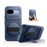 Suritch for Google Pixel 9a Phone Case with 360° Rotatable Hand Strap Grip Holder, Invisible Kickstand and Slide Camera Cover, Rugged Shockproof Protective Cove