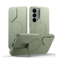 thumbnail image 1 of SURITCH Phone Case for Samsung Galaxy S25 FE, Magnetic Protective Cover with Camera Cover and Adjustable Metal Kickstand, Sage Green, 1 of 9