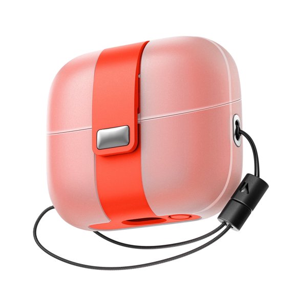 SURITCH for Samsung Galaxy Buds 3 Pro (2024) / Buds 3 (2024) / Buds 3 FE (2025) Case, Magnetic Cases with Cleaner Kit and Hanging Lanyard, Stylish Shockproof Cases Rugged Protective Cover, Orange