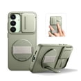 thumbnail image 1 of Suritch Phone Case for Samsung Galaxy S25 Plus with 360° Rotatable Hand Strap Grip, Invisible Kickstand and Slide Camera Cover, Rugged Shockproof Protective Cover, Green, 1 of 8