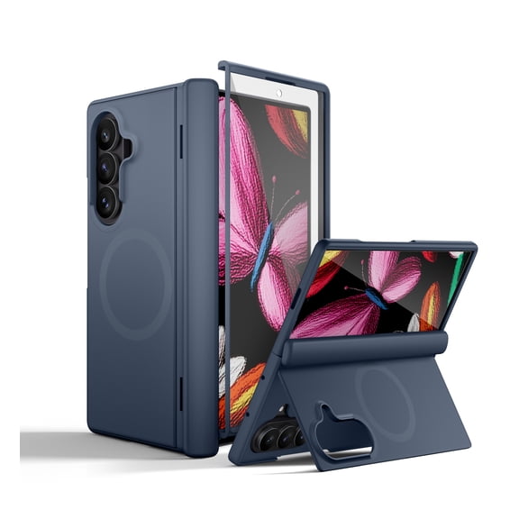 SURITCH for Samsung Galaxy Z Fold 8 Ultra Case with Screen Protector, Magnetic Shockproof Protective Cover Slim Bumper Cases with Hinge Protection and Built-in Kickstand, Blue