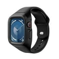 thumbnail image 1 of SURITCH Sport Band with Case for Apple Watch Ultra 2&1 49mm / iWatch Series 9/8/7/6/5/4/SE2/SE 45mm 44mm 41mm 40mm, Soft Silicone Shockproof Protective, Black, 1 of 8