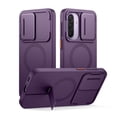 thumbnail image 1 of SURITCH for Samsung Galaxy A37 / A36 Phone Case, Magnetic Protective Cover with Camera Cover and Adjustable Metal Kickstand, Purple, 1 of 7