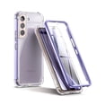 thumbnail image 1 of SURITCH for Samsung Galaxy S22 Clear Case 6.1" (Only), Built-in Screen Protector, Full Body Protective Hard Shell + Soft TPU Phone Case, Purple Edge, 1 of 7