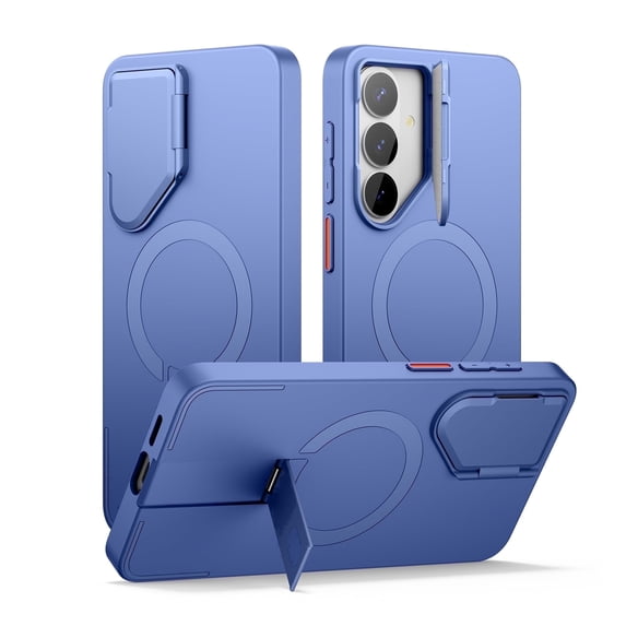 SURITCH for Samsung Galaxy S26 Phone Case, Magnetic Protective Cover with Camera Cover and Adjustable Metal Kickstand for Galaxy S26, Starlight Blue