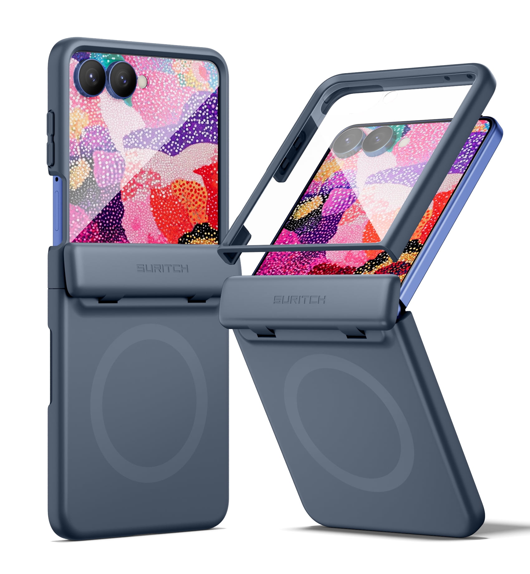 Dteck for Samsung Galaxy Z Flip 4 Warm Plush Case with Heart Plush