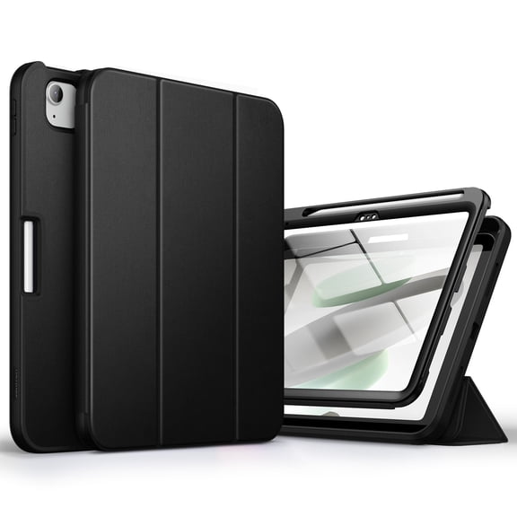 Suritch Case for iPad A16 11th Gen 11 inch 2025/iPad 10th Gen 10.9 inch with Screen Protector and Pencil Holder Tri-fold Stand Auto Wake/Sleep, Black