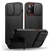 SURITCH for iPhone 14 Pro Max Case with Magnetic Camera Slide Cover and Adjustable Kickstand, Compatible with MagSafe, S