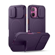 SURITCH for iPhone 16 Case with Magnetic Camera Slide Cover and Adjustable Kickstand, Compatible with MagSafe, Shockproo