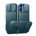 thumbnail image 1 of Suritch for iPhone 16 Plus Case with Magnetic Camera Slide Cover and Adjustable Kickstand, Compatible with MagSafe, Shockproof Bumper Slim Protective Cover, Dark Green, 1 of 8