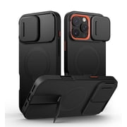 SURITCH for iPhone 16 Pro Max Case with Magnetic Camera Slide Cover and Adjustable Kickstand, Compatible with MagSafe, S
