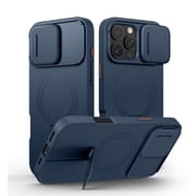 SURITCH for iPhone 16 Pro Max Case with Magnetic Camera Slide Cover and Adjustable Kickstand, Compatible with MagSafe, S