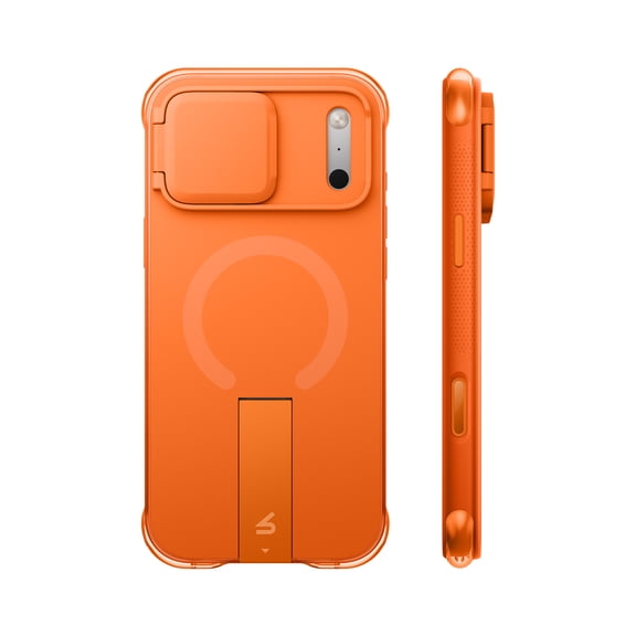 SURITCH Magnetic Case for iPhone 18 Pro Max and 17 Pro Max, Compatible with MagSafe, with Kickstand, Camera Control Button Cover and Lens Protection, Slim Shockproof Bumper Protective Covers, Orange