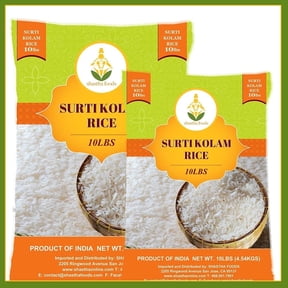 Shastha Foods Surti Kolam Rice, Authentic Medium Grain White Rice, 20 lbs (pack of 2)