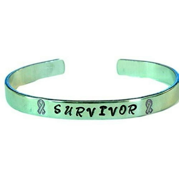 SURVIVOR - Breast Cancer Awareness - 1/4" Hand Stamped Aluminum Bracelet