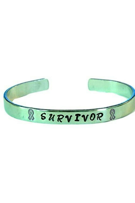 SURVIVOR - Breast Cancer Awareness - 1/4" Hand Stamped Aluminum Bracelet