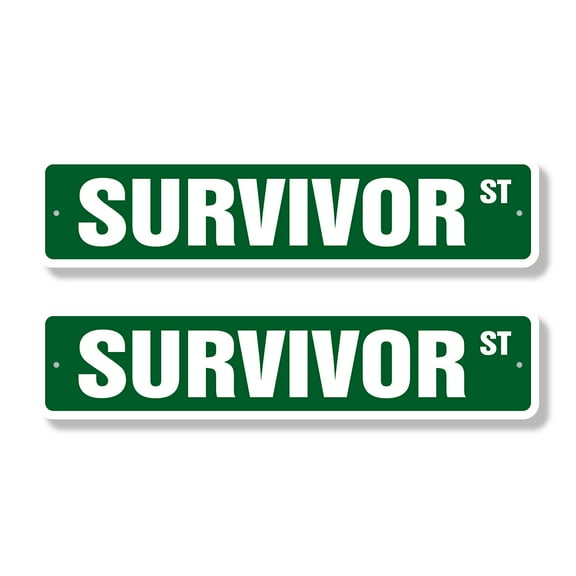 SURVIVOR Classic Street Sign (2 Pack) TV show contestant survivalist Road Sign | 4" X 18" Aluminum Metal Address Sign