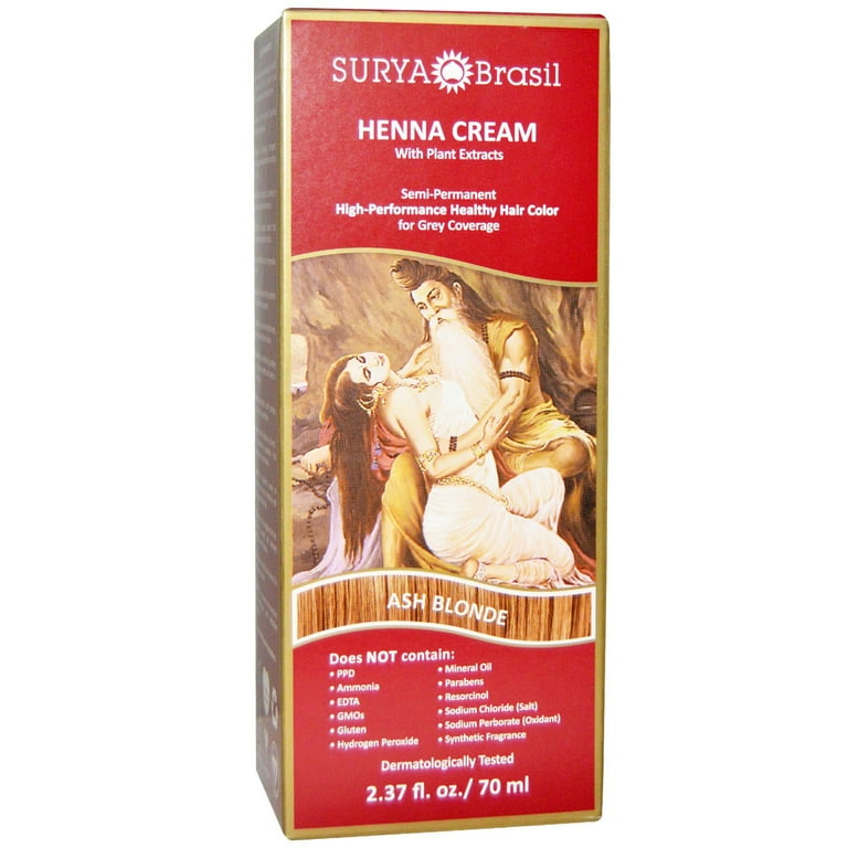 Surya Brasil Vegan Henna Cream Hair Dye, Ash Blonde, 70ml