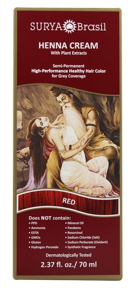 Surya Brasil Red Henna Cream Hair Color with Plant Extracts, 70ml