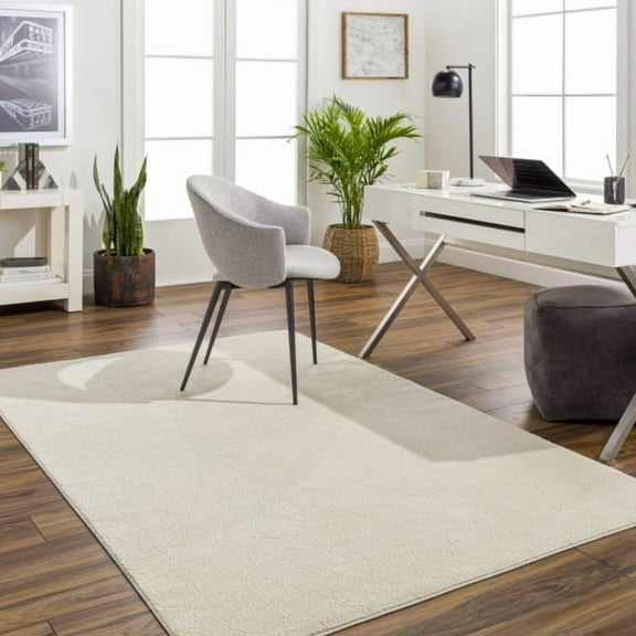 Surya Alder Global Style Medium Pile 100% Polyester Area Rug, 5' x 7' Cream, Ivory Pet Friendly, Ind/Out, Machine Woven, Stain Resistant, ALD2307-4117