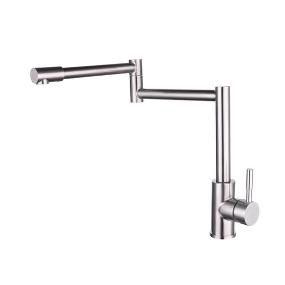 SUS304 Stainless Steel 360 Rotate Folding Extend Single Handle Hot Cold Water Mixer Taps Kitchen Sink Faucet ,Bar Laundry RV Farmhouse