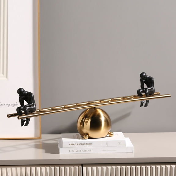 SUSAMMAISON Modern Simple Creative Meditator Character Ornaments Light Luxury Living Room Model Room Wine Cabinet TV Cabinet Study Decoration,Metal,Birthday