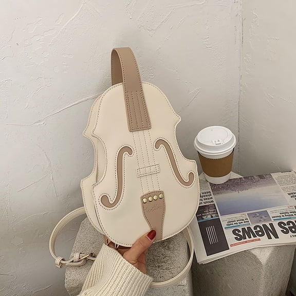 SUSAMMAISON Violin Bag Women's Backpack Versatile Trendy Korean Version Female Internet Celebrity Single Shoulder Crossbody Bag Backpack,1,1,1,As Picture,PU,Big