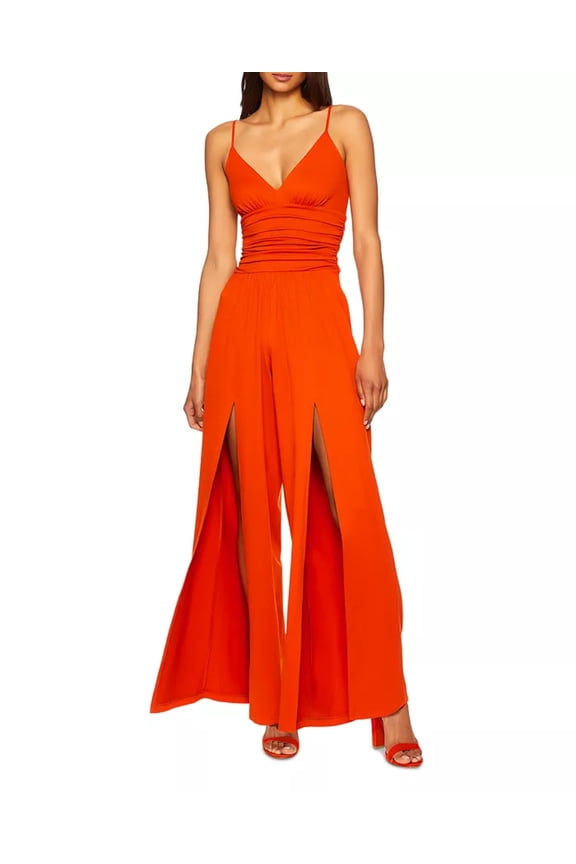 V-Neck Slit Leg Jumpsuit