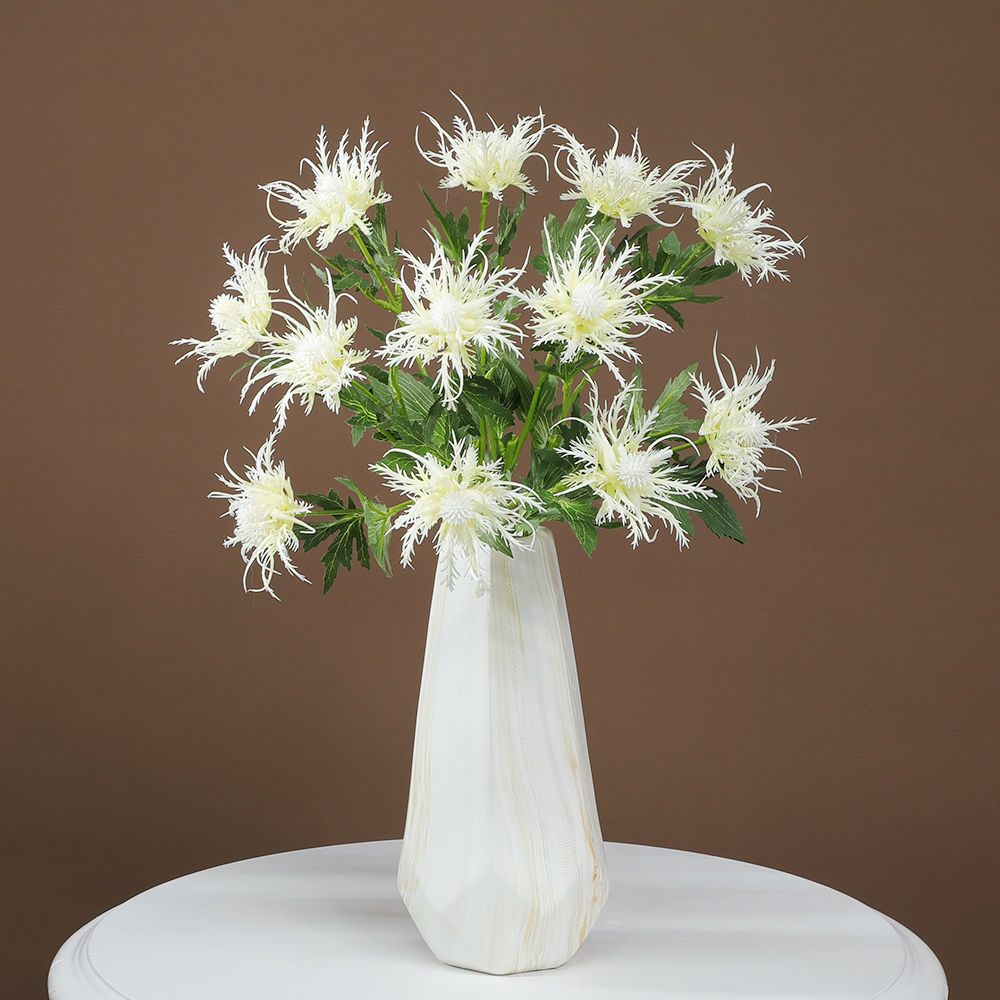 SUSANMAISON Living Room Wild Eryngium Dining Table Fresh Artificial Flowers Simulated Flowers Room Decoration Desktop Small Ornaments Dried Flower Bouquet Hand-held Flowers Silk Flowers