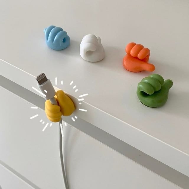 SUSANMAISON Thumb Hook Line Fixed Buckle Self-adhesive Cable Manager Multi-functional Creative Like Sticky Hook Storage Little Finger Holder