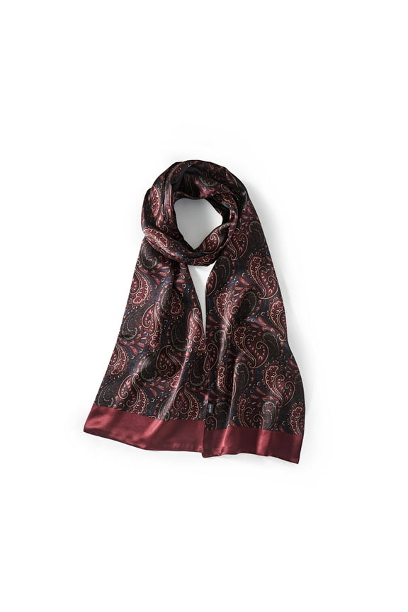 Men's Luxurious Mulberry Silk Scarf 11''x67'', Thin Double-Layer, Double-Sided Scarves for All Seasons