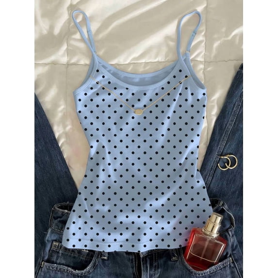 SUSHA Women's Polka Dot Print Camisole Summer Casual Tank Top Multiple Colors Can Be Selected