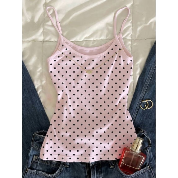 SUSHA Women's Polka Dot Print Camisole Summer Casual Tank Top Multiple Colors Can Be Selected