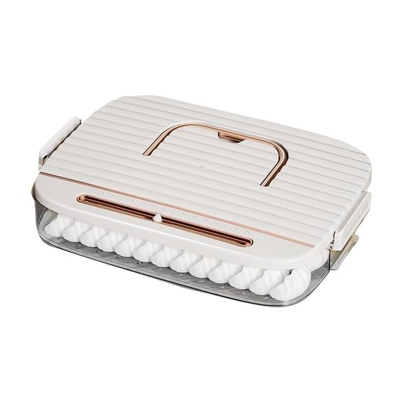 SUSHANG 1-Layer Food Storage Container, Stackable Snack Container with Lid, Dumpling Box, Gyoza Container, Cookie Storage Containers, Good Sealing, Time Recoder