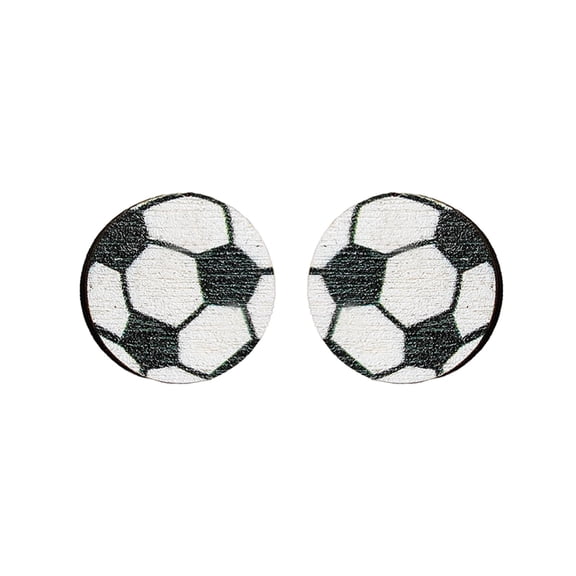 SUSHANG 1 Pair of Women’S Ball Earrings Ladies Earrings Sports Jewelry Heart Shaped Sports Baseball Studs Rugby Football Volleyball Basketball Wood Earrings Fashion Ladies Earrings