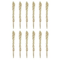 SUSHANG 12PCS Gold Snowflake Icicle Christmas Ornaments Set 5.1-Inch Acrylic Hanging Decorations for Tree Outdoor Winter Wedding DIY Holiday Decor and Festive Charm Perfect for Holiday Celebrations