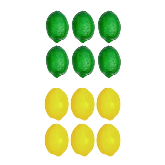 SUSHANG 12Pc Simulated Fruit 12Pcs Lemon Artificial Fruits 3.7 X 2.5In Big Size Simulation Lemon Plastic Faux Lemon for Home Kitchen Table Cabinet Party Decor Photography Prop