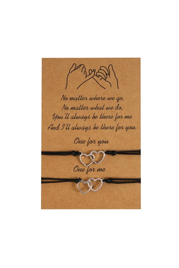 2 Morse Code Bracelets Bracelets for Women Friendship Gold Paper 2 Bracelets Nylon Couples Card Rope Gift Bracelets Bracelets