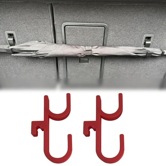 SUSHANG 2 PCS Blue Car Umbrella Holder with Double Hooks - No Noise Seat Back Organizer for Suv, Multifunctional Top Tether Hook for Purses, Bags and Shopping Baskets