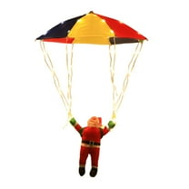 SUSHANG 2025 Christmas Parachuting Santa LED Light String - Outdoor Hanging Parachute Santa Decor with Warm/Colored Lights & Remote Control for Garden Holiday Christmas Display