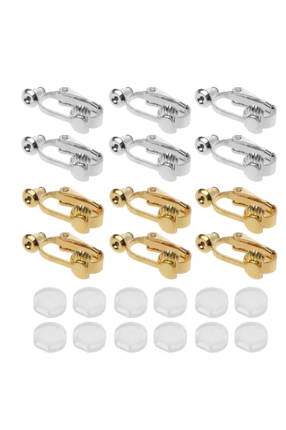 24Pc Ear Clip Converter Electroplated Ear Clip Converter Does Not Require Cutting Ear Pins Screws and U Shaped Ear Clips