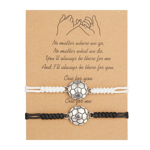 SUSHANG 2PC Couple Bracelet Sports Shape Card Best Friend Bracelets Couples Bracelets for 2 Matching His and Her Lover Bracelet Jewelry for Friendship Relationship Girlfriend Valentines Gift