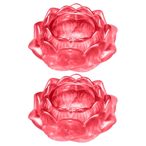 SUSHANG 2Pc Colorful Holy Lotus Candle Holder Lotu 7 Light Holder Tea Candle Candlestick Flower Colors Glass Home Decor
