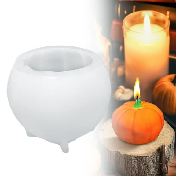 SUSHANG 3D Pumpkin Shape Silicone Mold for Candles & Resin - DIY Craft Pumpkin Mold for Making Halloween Thanksgiving Cake Baking Chocolate Soap Epoxy Decor