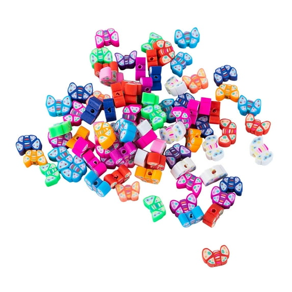 SUSHANG 50 Pieces Colorful Soft Pottery Spacer Beads Mixed Charms Beads for DIY Charms Bracelet Jewelry Making