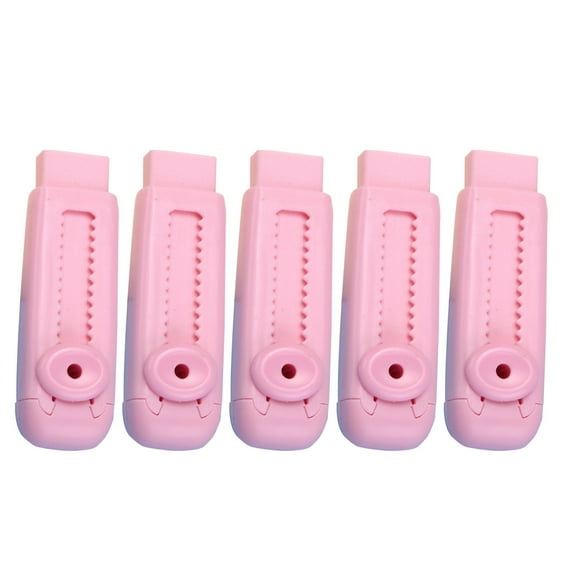 SUSHANG 5PC Cartoon Eraser 5 Sliding Retractable Pencil Erasers 4 Cute Colors with Dynamic Pull Design Includes 5 Expandable Erasers and for Students and Creatives