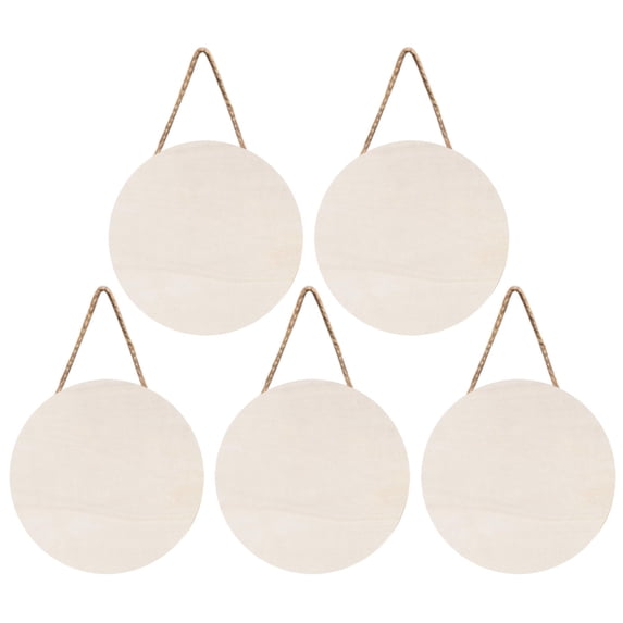 SUSHANG 5PC Round Wood Chips Unfinished for Diy Craft Round Chips Wood Decoration Wooden Wedding and Painting Home Diy